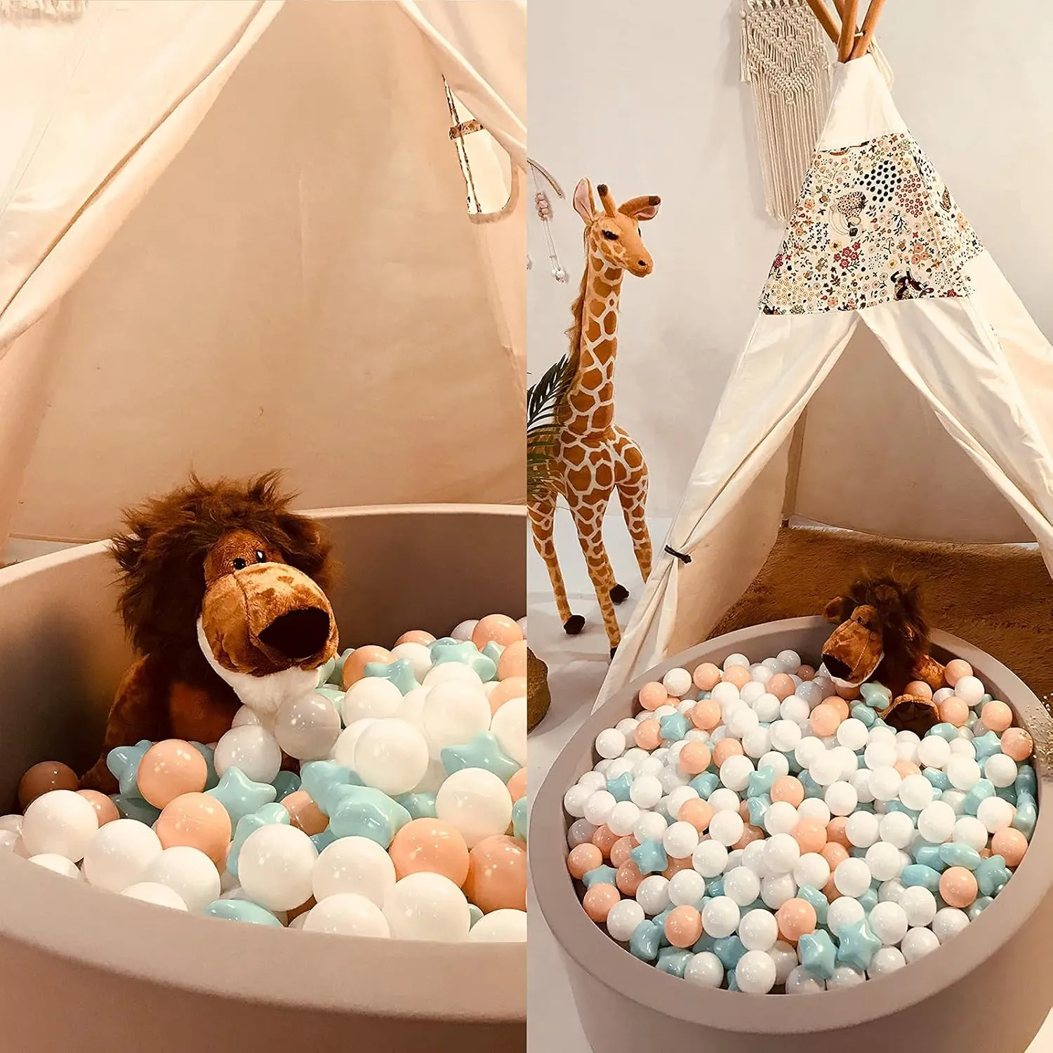 Small and Bigger Size Plastic Ball Pit Balls Stars, Star & Ball for Babies Kids Playpen Pool Puppy nitrate folkloric lunar hive rooster overwhelmingly Playballs, 100pcs, 