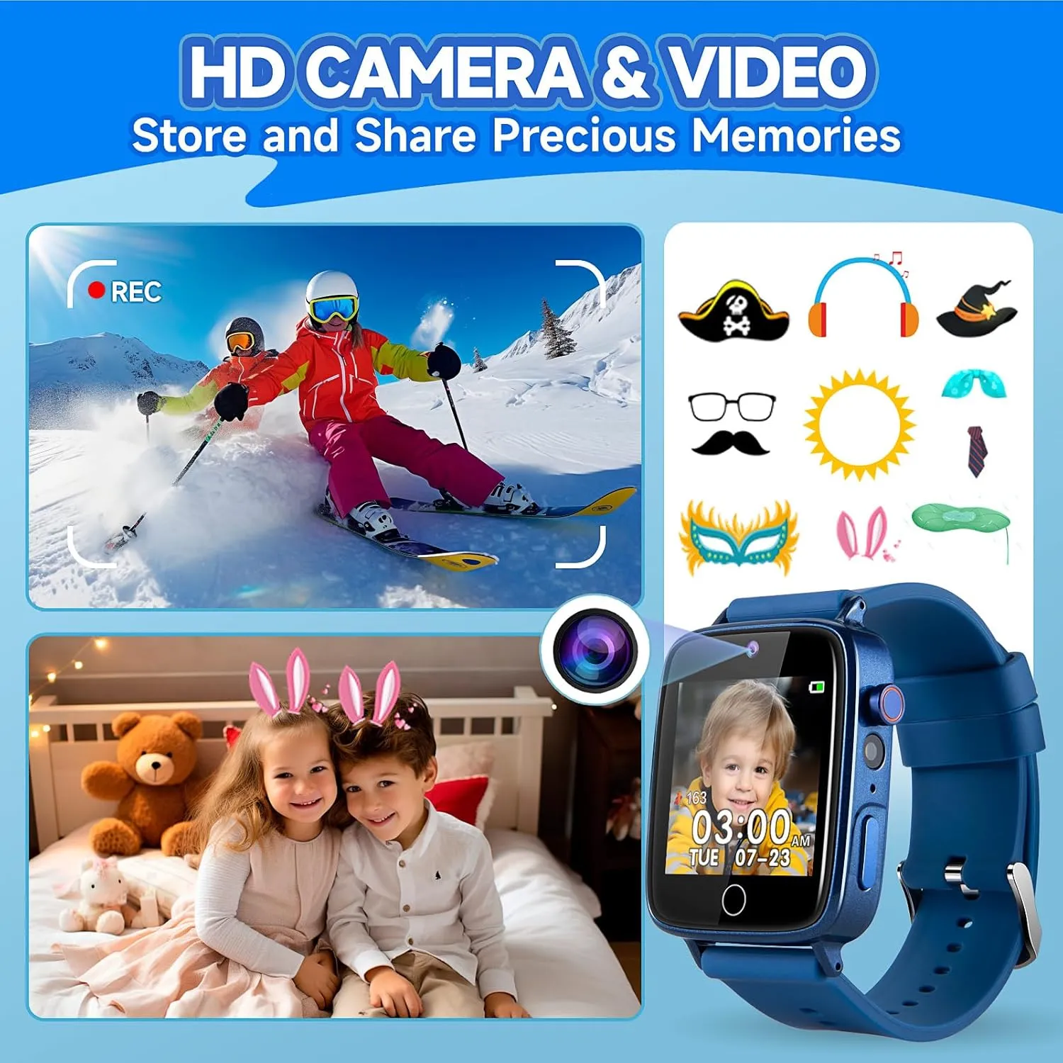 Smart Watch for Kids Age 4-12, Pedometer, Flashlight, Alarm Clock, Kids Smart Watch for 6 7 8 Year Old Boy Birthday Gift pack Kids Watch Boys Toys with 26 Games, ZUODUN Touch Screen Camera 