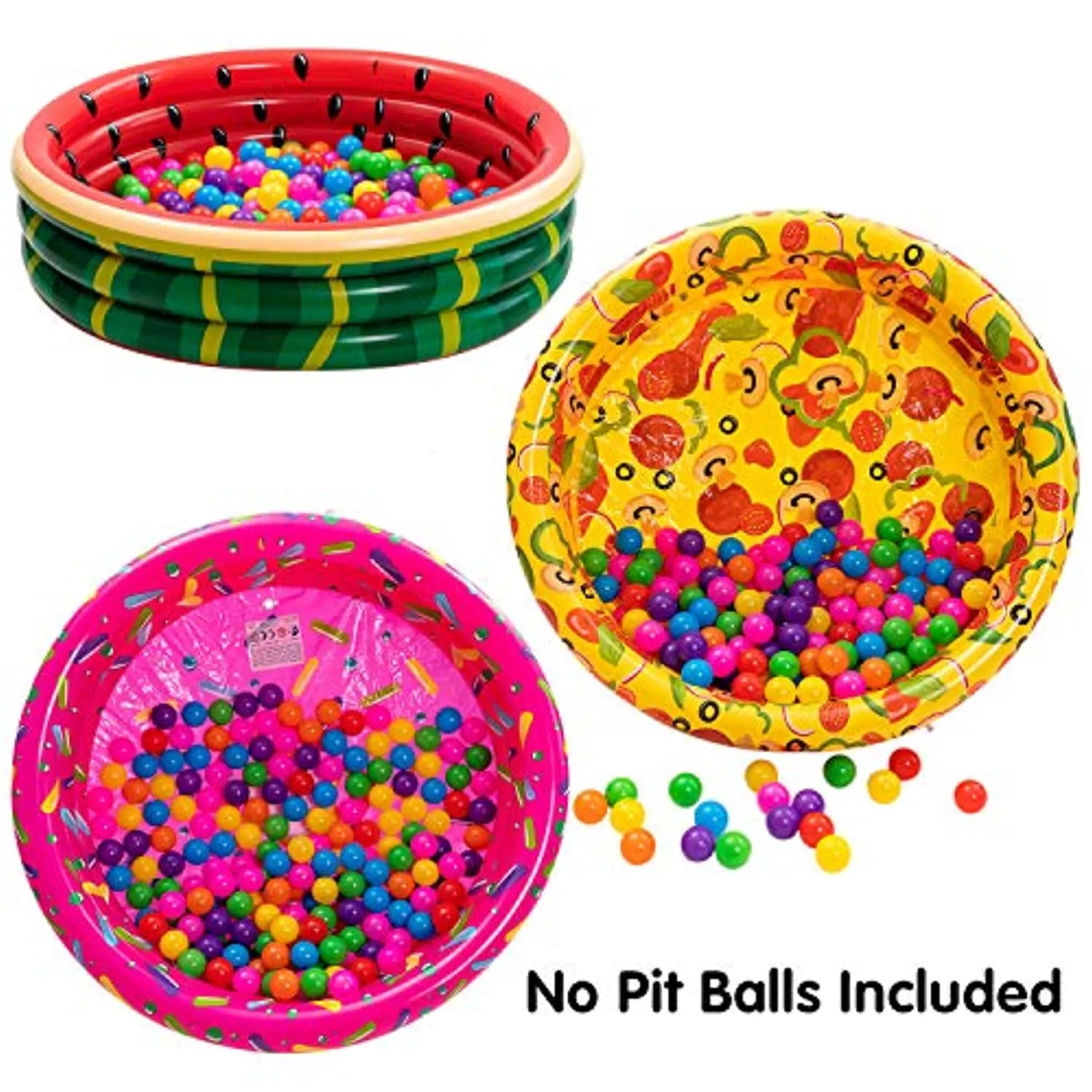 SOARRUCY nflatable Kiddie Pool, Watermelon Donuts Pizza 3 Ring Summer Fun Swimming Pool for Kids, Water Pool Baby Pool for Summer Fun, 47 inches, for Ages 3 