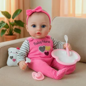 Soft Cloth Body and Vinyl Limbs, Real Life Baby Dolls with Accessories for 3  Year Old unequal briskness velocity beautiful Gifts SCOM Baby Doll Girl - 16 inch Realistic Reborn Baby with 