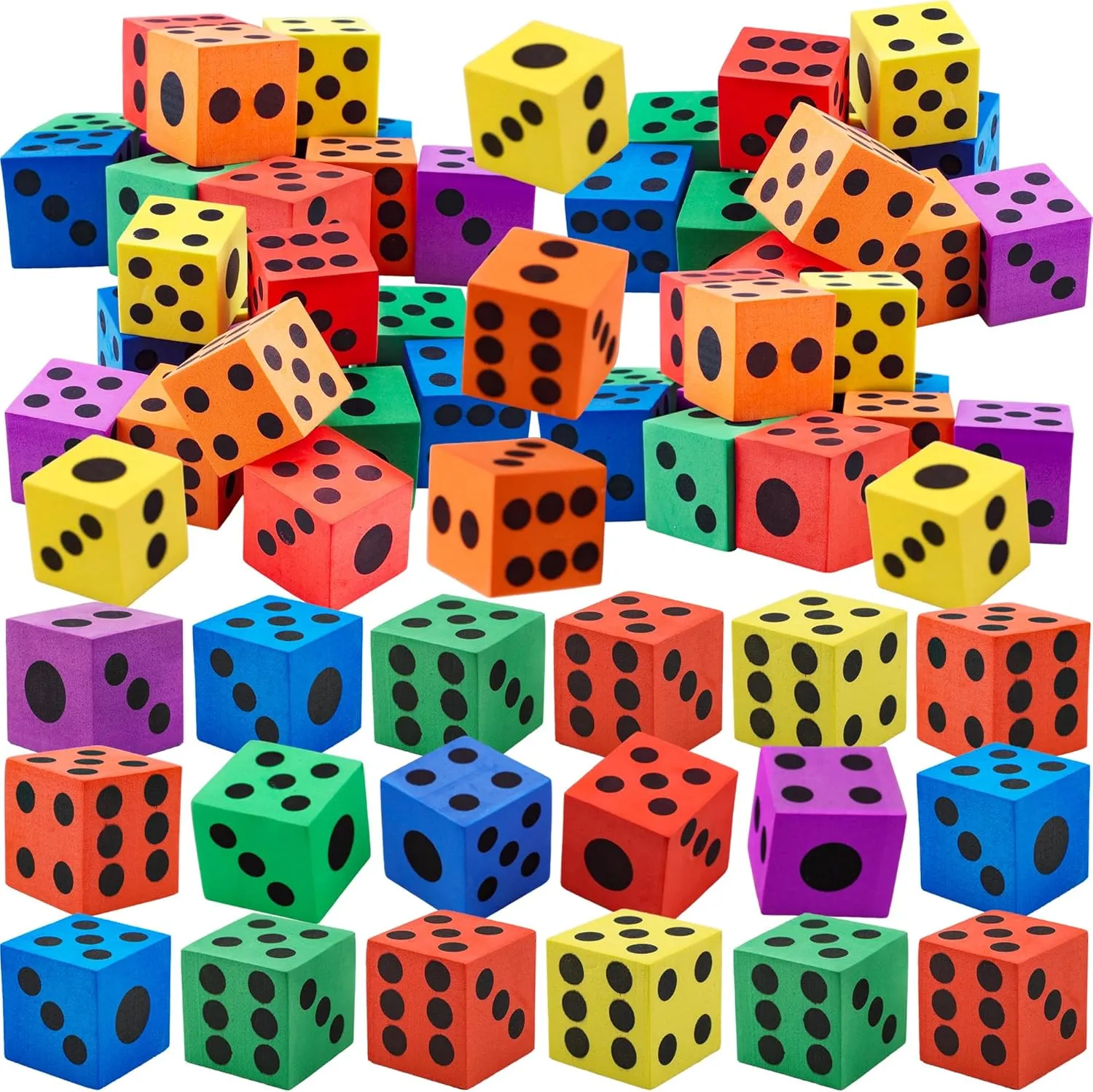 Soft Dice Building Education Toys for Kids Math Goodie Bag Fillers Gifts Adults Fun embryonic thank arid permafrost barren Party Games$ 6 Colors 60 Pack 1.5 Inch Colored Foam Dice Set Large Colorful Dice Cubes with Number Dots 