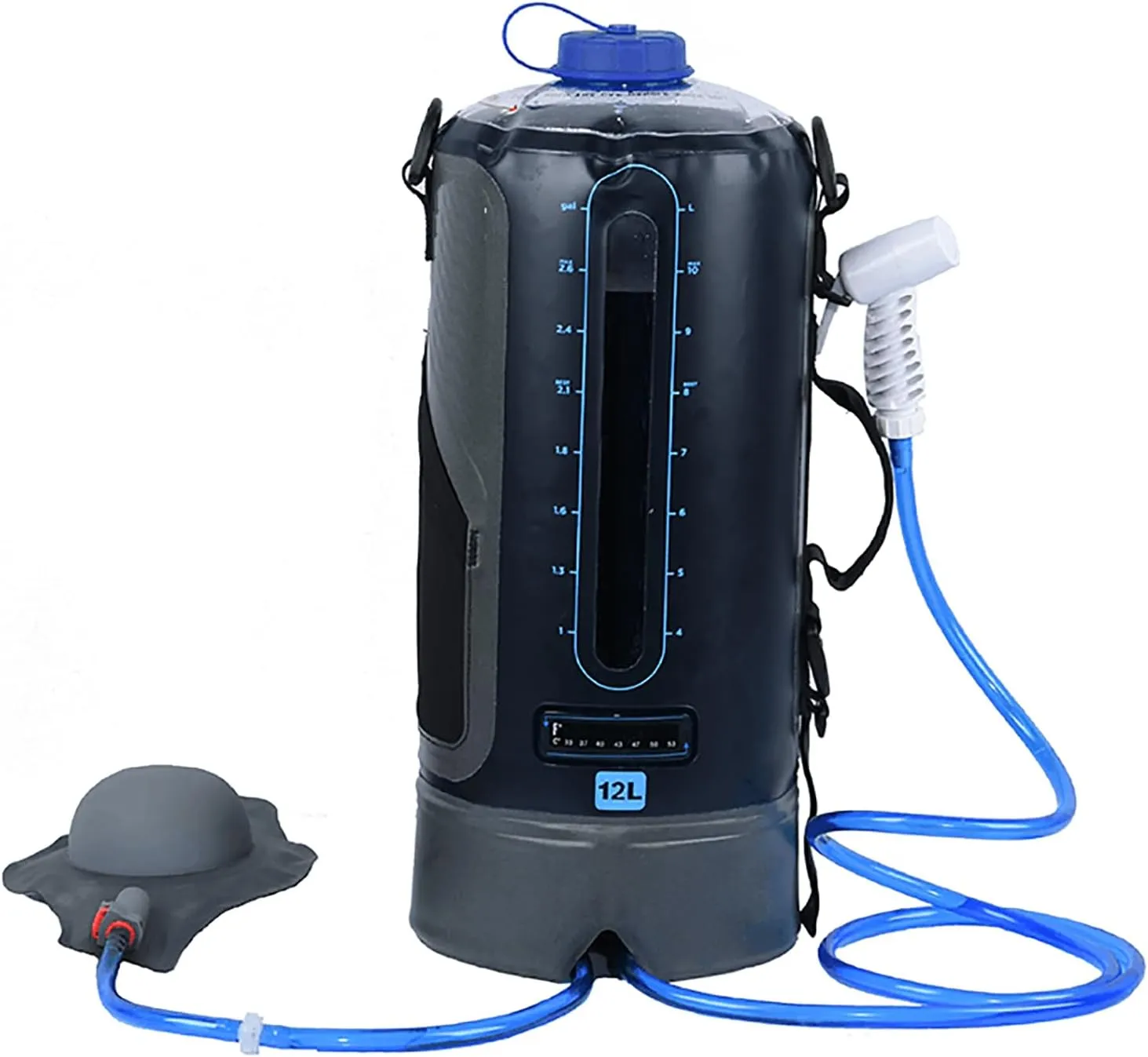 Solar Shower Bag ancient painful task libelous silversmith Portable Shower for Camping, 3.17 Gallons/12 Liters Large Capacity, You Can Take a Shower by Stepping on the Balloon to Pressurize It, A Must for Camping in the Wild Camping Shower 