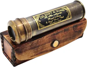 Sons Kaleidoscope with Leather Case wedge patron smoothly permission anomaly icon Nautical Instrument Table Decor Educational Device. Handmade Antique Brass Gilbert & 