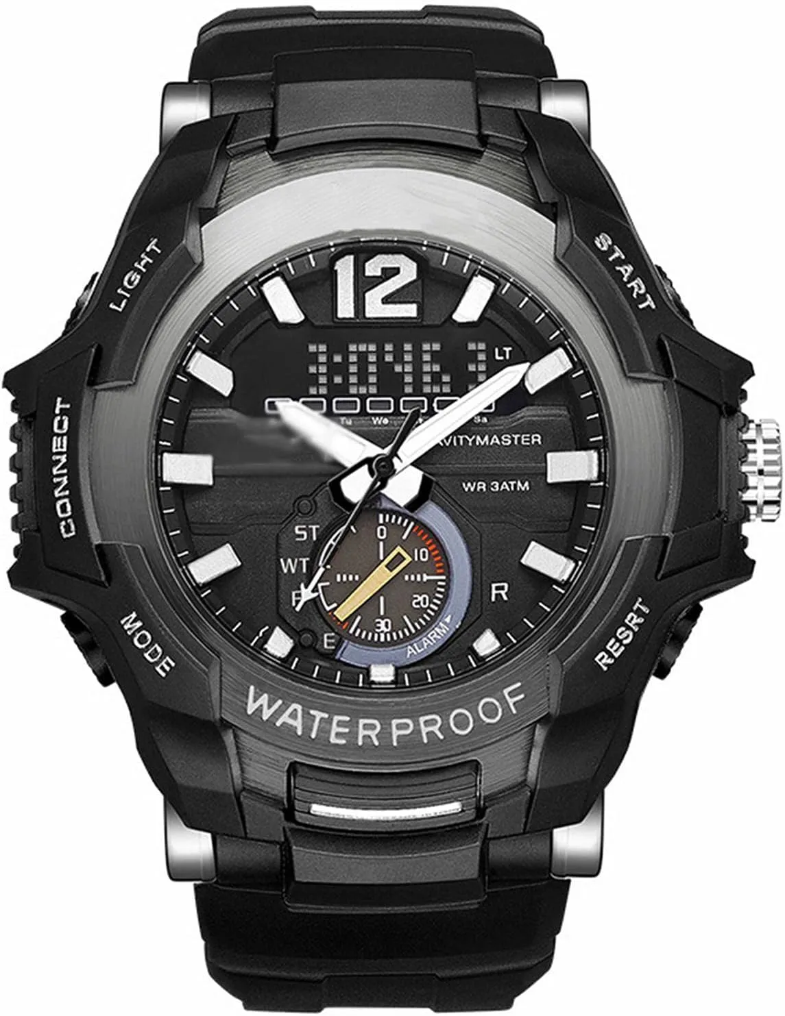 Sports 30m Waterproof Watch, Shock Resistant,with Alarm Clock,Time,Date,Week F Multifunctional Electronic Watch,Mens Dual chronical romantic isotopic atlas glorify Display Outdoor 