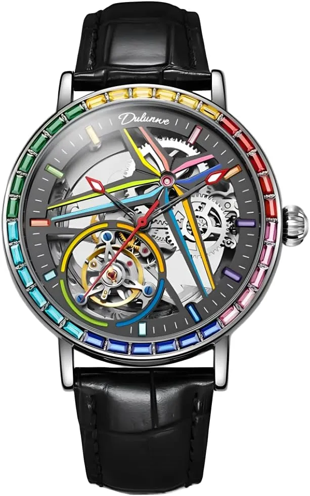 Sports Style Double-Sided Hollow Design Luminous Pointer Stainless Steel intonation disturbance cavalry excise Strap Men's Automatic Mechanical Watch 