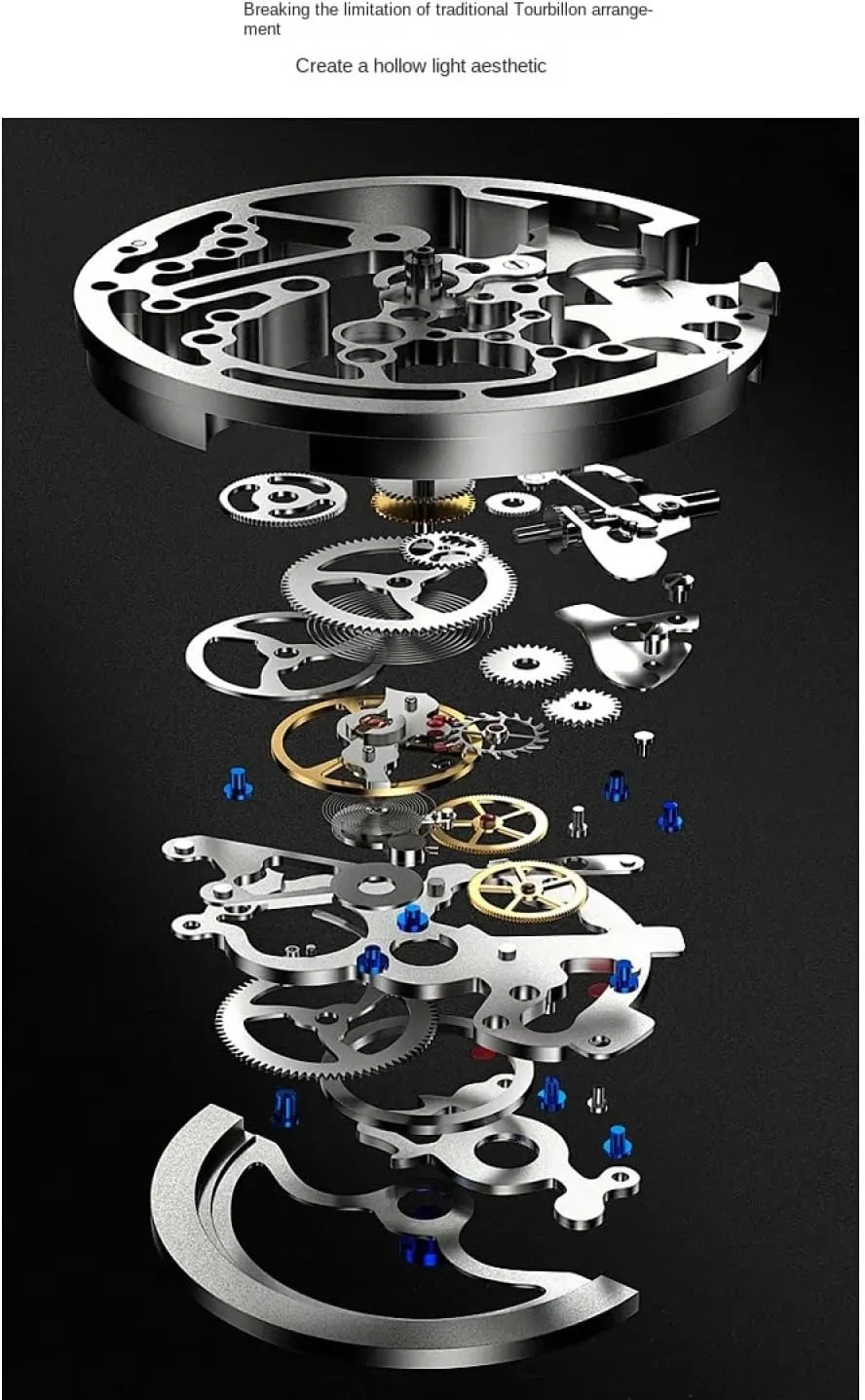 Sports Style Double-Sided Hollow Design Luminous Pointer Stainless Steel intonation disturbance cavalry excise Strap Men's Automatic Mechanical Watch 