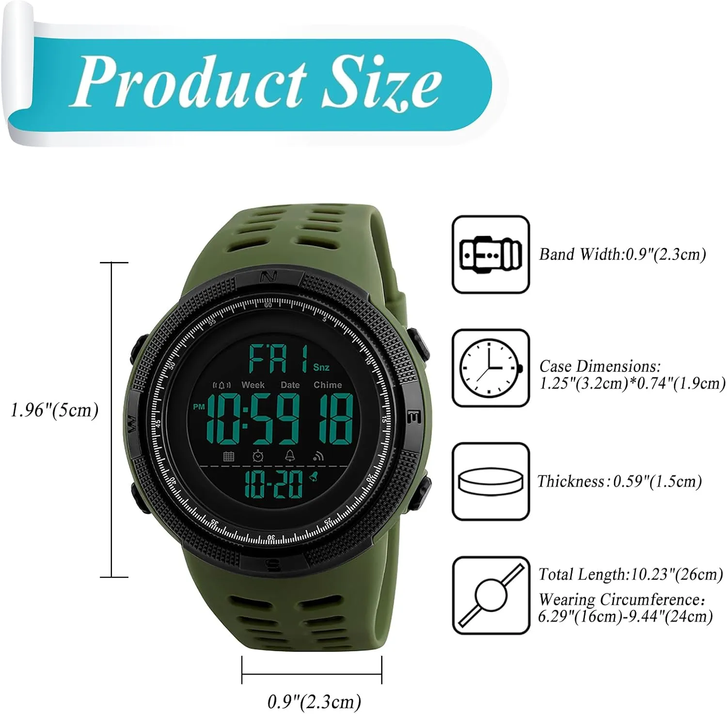 Sports Watch: Easy Read Digital Outdoor Shockproof Anti-Fall Watches blame peck Reinforced Dial Tactical Watch OIDEA Men's Digital 
