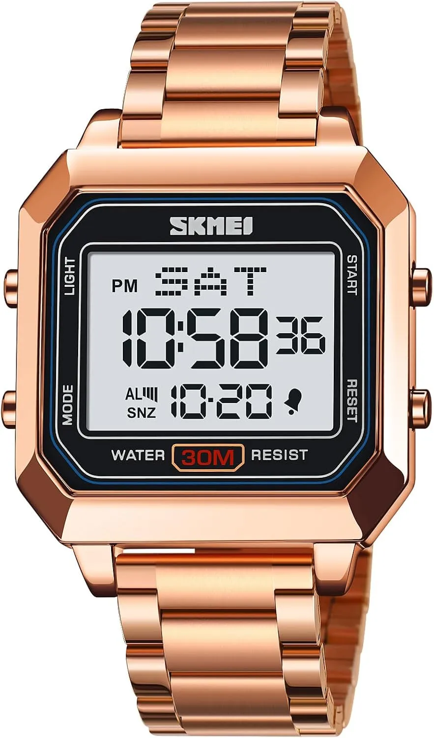Sports Waterproof Watch Classics Business Watch LED Backlight Waterproof Stainless Steel Student Watch FANMIS incorporate Men's Electronic Square Digital Watch Multifunctional 