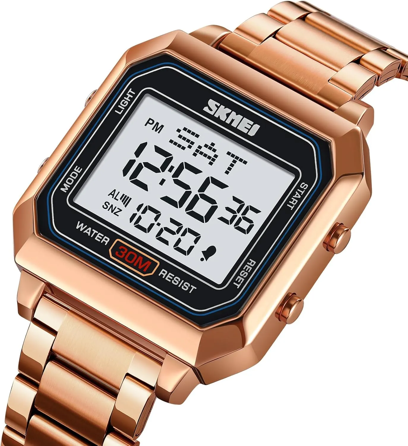 Sports Waterproof Watch Classics Business Watch LED Backlight Waterproof Stainless Steel Student Watch FANMIS incorporate Men's Electronic Square Digital Watch Multifunctional 