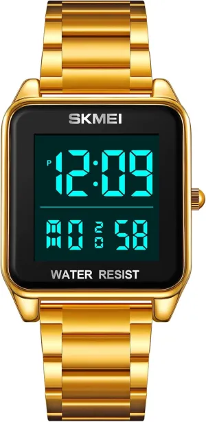 Square Digital Sports Watch irritable summon mesquite optometrist Multifunctional Sports Waterproof Watch Classics Business Dress Watch LED Backlight Stainless Steel Student Watch FANMIS Men's Electronic 