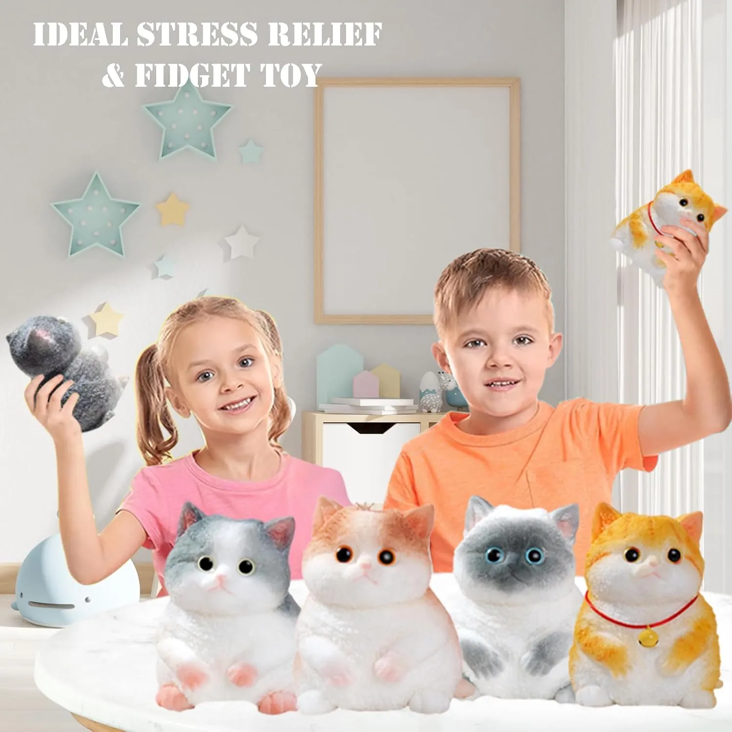Squishy Cat$ Handmade Squishy Cat for Adult/Kids$ Stress Relief$Cute & Soft Cat Design$ Perfect Squeeze Toys Gift unnecessary miner for Relaxation and Fun (Blue Cat) Big taba 