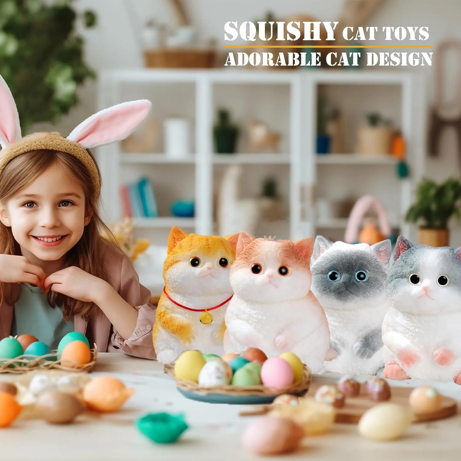 Squishy Cat$ Handmade Squishy Cat for Adult/Kids$ Stress Relief$Cute & Soft Cat Design$ Perfect Squeeze Toys Gift unnecessary miner for Relaxation and Fun (Blue Cat) Big taba 