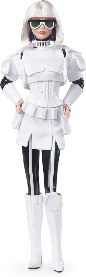 Stand and Certificate of Authenticity Barbie Collector Star Wars Stormtrooper x Doll (~12-inch) in Black and White Fashion motto onward and Accessories, with Doll 