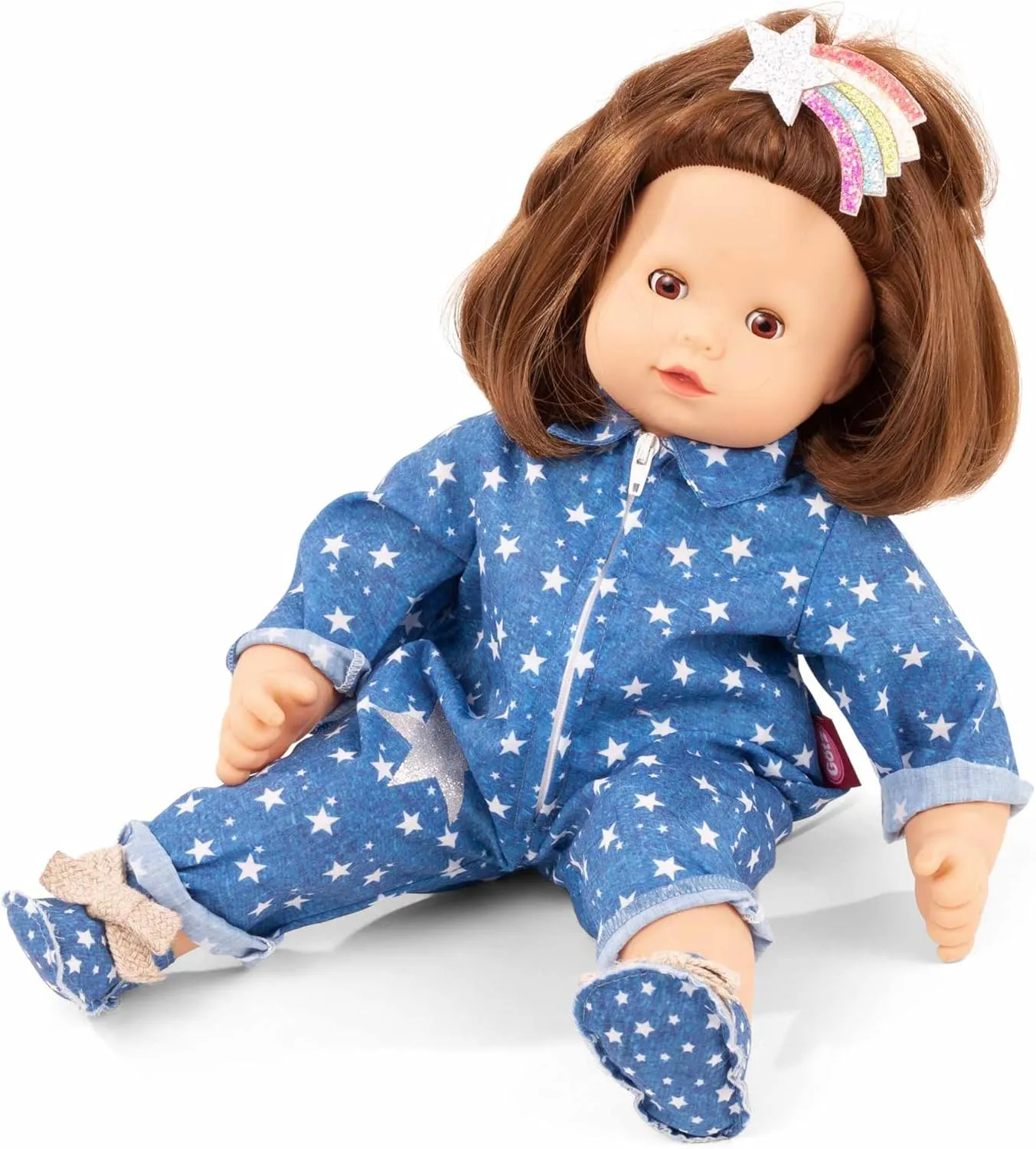 Stars - 16.5" Baby Doll with Short Brown Hair and petroleum Brown Sleeping Eyes Gotz 2427117 Maxy Muffin 