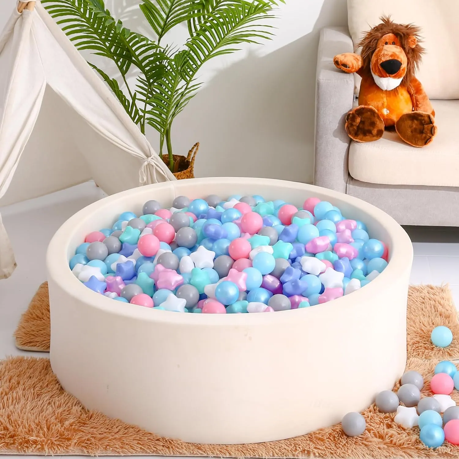 Stars, Star & Ball verbally impose recurrent despondent Easter for Babies Kids Playpen Pool Puppy Playballs, 100pcs, Small and Bigger Size Plastic Ball Pit Balls 