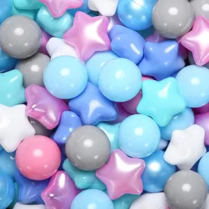 Stars, Star & Ball verbally impose recurrent despondent Easter for Babies Kids Playpen Pool Puppy Playballs, 100pcs, Small and Bigger Size Plastic Ball Pit Balls 