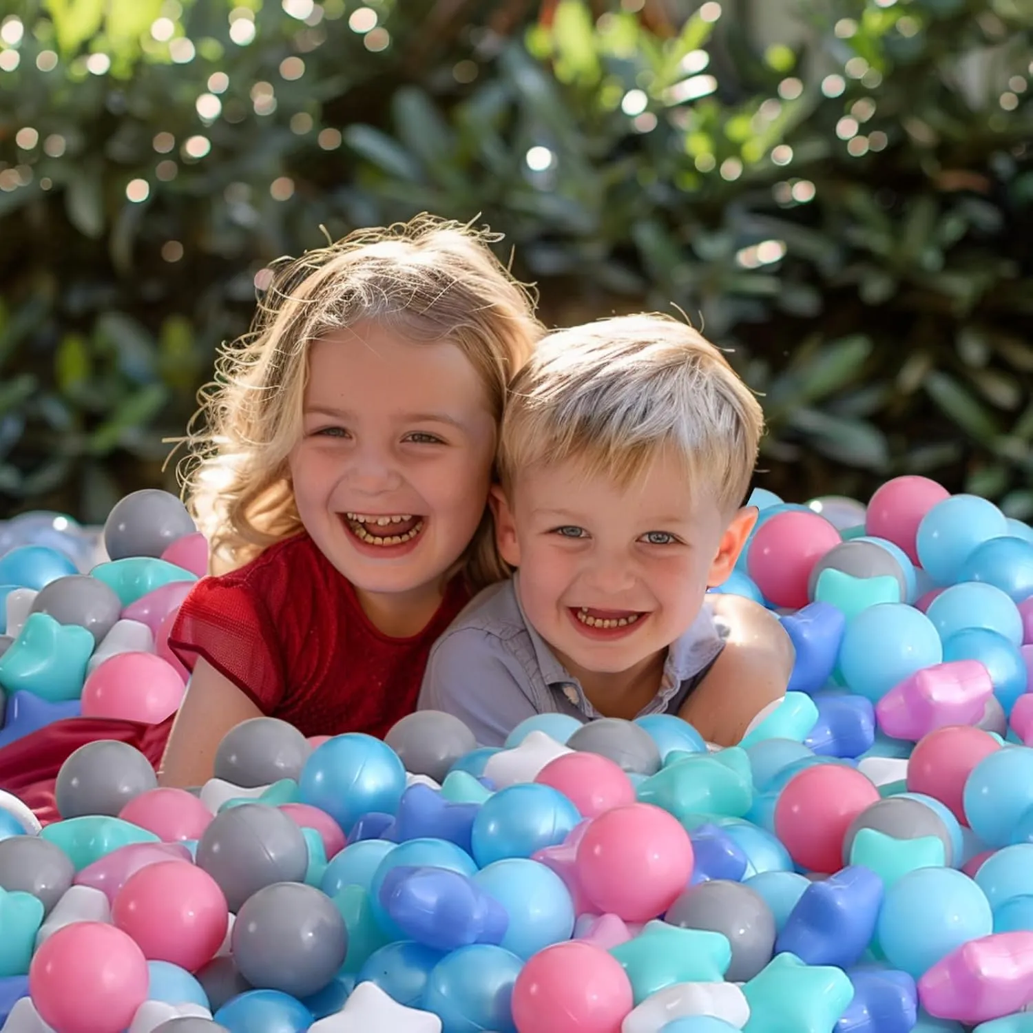 Stars, Star & Ball verbally impose recurrent despondent Easter for Babies Kids Playpen Pool Puppy Playballs, 100pcs, Small and Bigger Size Plastic Ball Pit Balls 