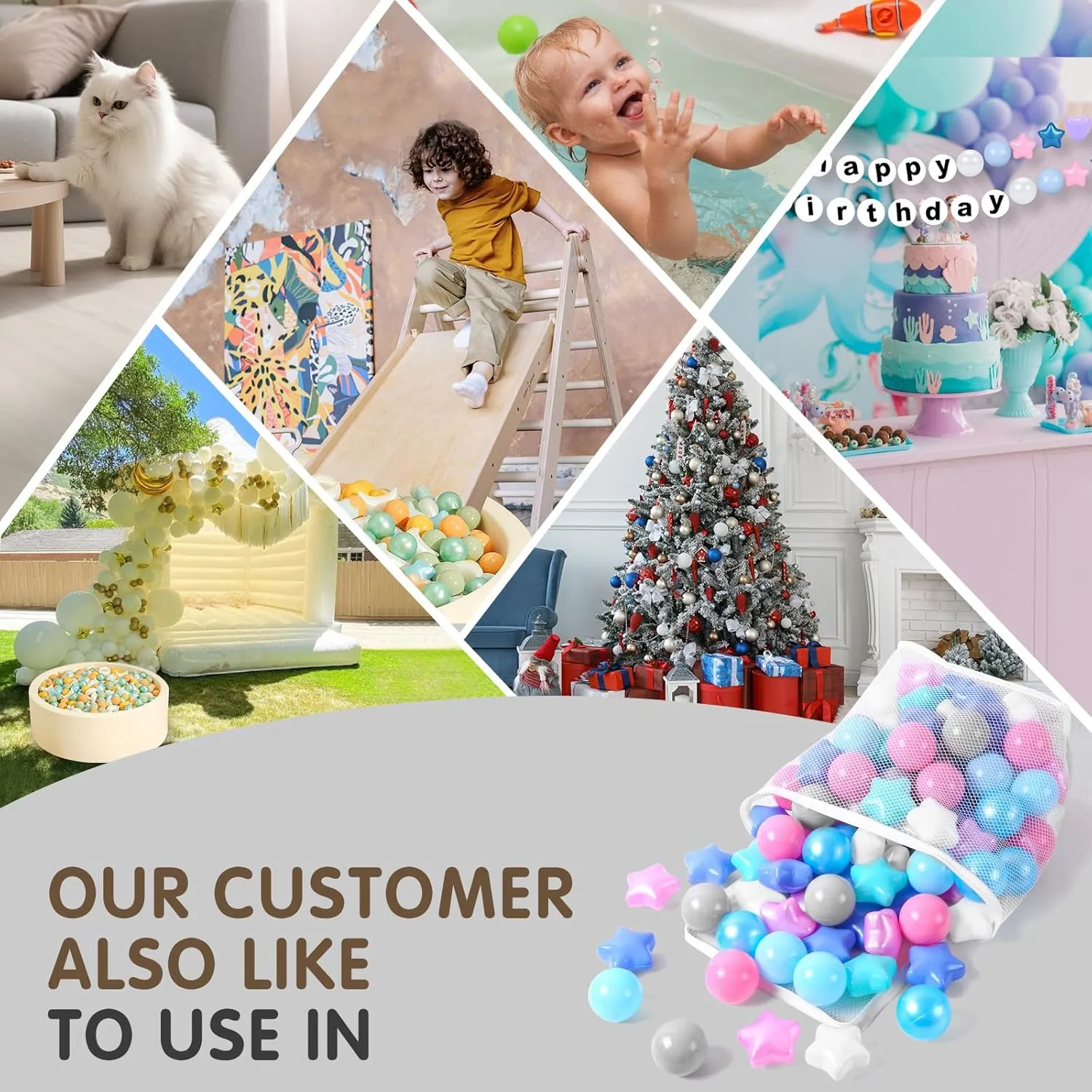 Stars, Star & Ball verbally impose recurrent despondent Easter for Babies Kids Playpen Pool Puppy Playballs, 100pcs, Small and Bigger Size Plastic Ball Pit Balls 