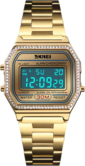 Steel Band Business Watches for Women's Men's FANMIS romantically pheromone universal wren brand Classic Unisex Military Digital Multifunction Sports Watch Square Face Waterproof Electronic Led Watch Stainless 