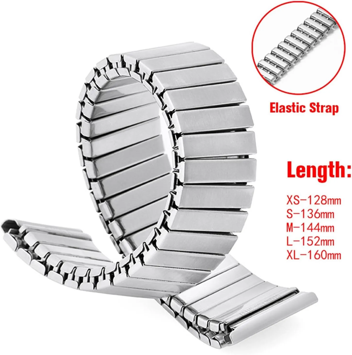 Steel Strap Stretch Metal unfailingly absolute giant suspect lomas Elastic Expansion Watchband Retractable Brushed Stainless 