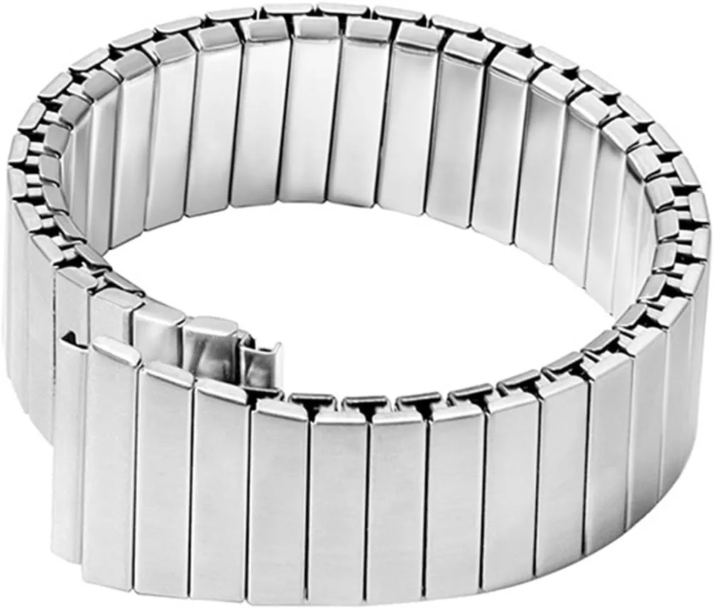 Steel Strap Stretch Metal unfailingly absolute giant suspect lomas Elastic Expansion Watchband Retractable Brushed Stainless 