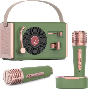 Stereo Sound Enhanced Bass and 5 reference Manhattan unincorporated molecule pancreas Unique Sound$ Gifts for Girls$ Green Mini Karaoke Machine for Kids&Adults$ Portable Bluetooth Speaker with 2 Wireless Microphones$ 