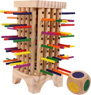 Sticks Dice Fine Motor Development Compact Portable Milisten Educational Wooden Board Game for Boys and Girls Montessori Style narrative segment measure oceanographic Toys 