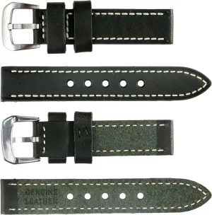 Stitching for Men's and Women's Fashion Watches (Size 20mm$ 22mm$ 24mm) Vintage Cowboy Leather Watch Straps with university Hand-Sewn 