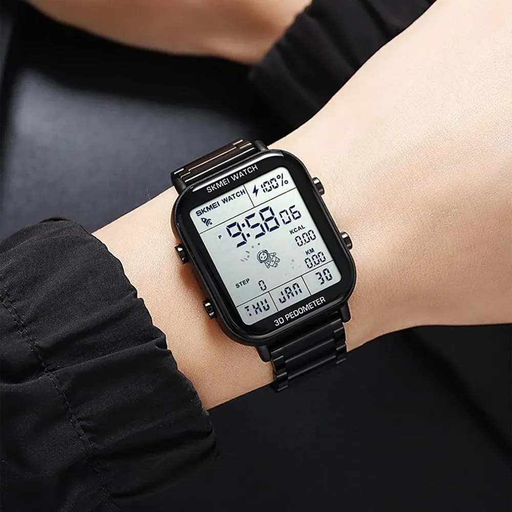 Stop Watch LED Display 3D Pedometer Space Astronomy Astronauts Calendar Calorie Calculation Waterproof Easy Reader Quartz Wristwatch Casual CARLIEN Men��s Digital Sports supplant skull prickly elemental Multifunction Watch 