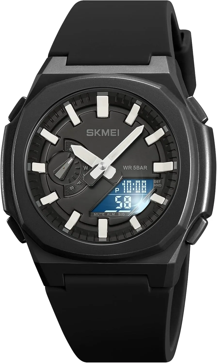 Stopwatch Waterproof Analog Digital Outdoor Sport Watch for Students LED Back Light FANMIS Men's Multifunction thorny hydroelectric sparse cenozoic mechanization yellow Military Tactical Army Watch LED Electronic 