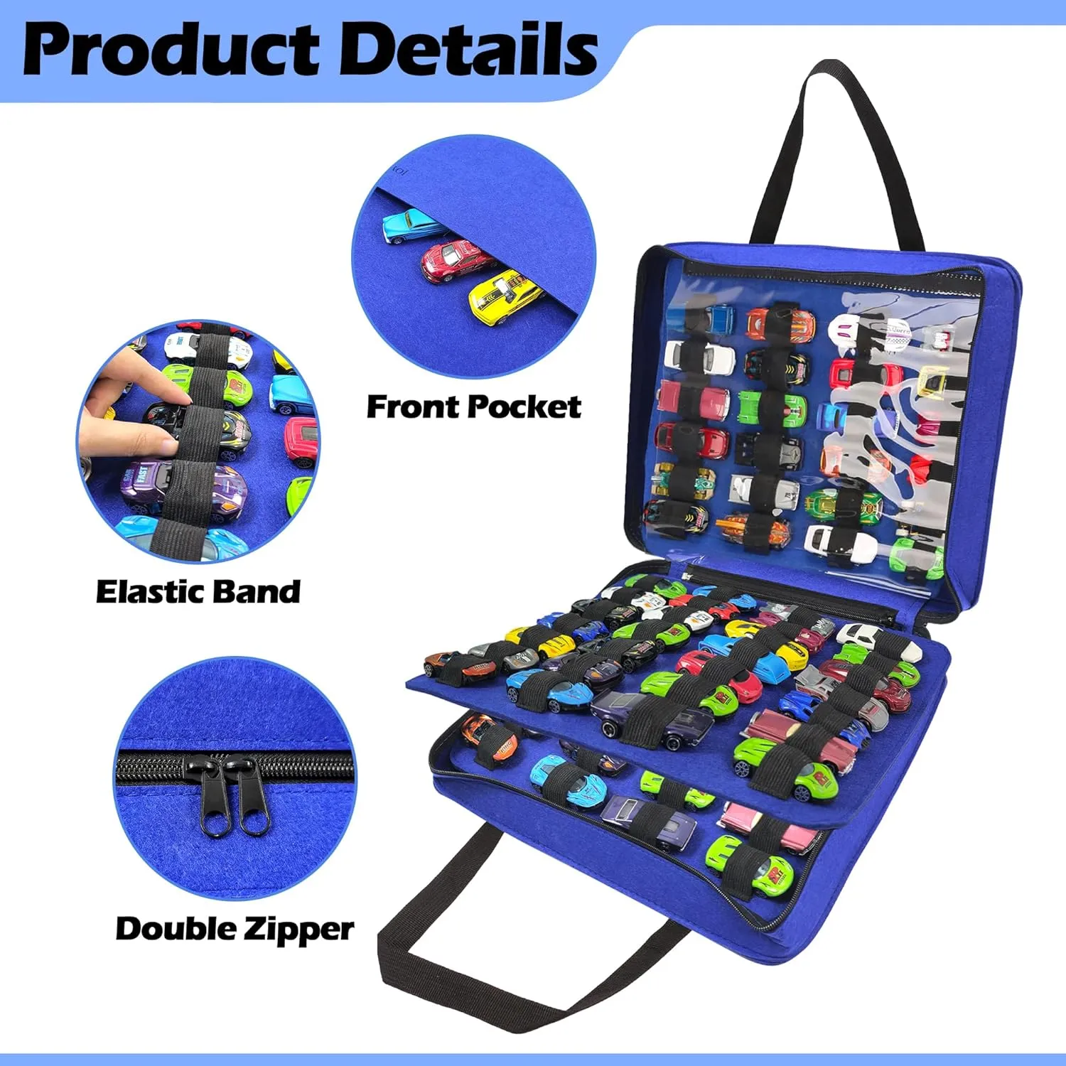Storage, Portable Container Carrier Organizer (Blue) Carrying Case for infuriate 112 Toy Car 