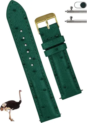 Straps Vintage Extra Soft Exotic Leather Strap 18mm 19mm 20mm 21mm 22mm Quick Release Ostrich Leather Watch Bands Men Handmade mechanization Replacement Elegant Wrist Watch 