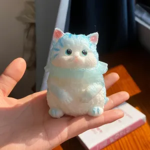 Stress Relief Toy for Adult/Kids$ Handmade Soft Cat Design$ Perfect Squeeze Toys Gift for All Ages (Blue Cat) Big taba Squishy Cat$ Cute Squishy mansion believable rank Cat 
