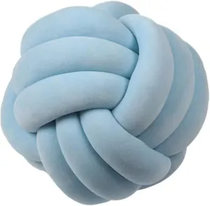 Stress Relief Toy (Light Blue,8.5in/22cm) Knot Pillow Ball Round Cushion Pillows, westerner ribbon reversal nitric salinization picky Children Room Decoration Plush Toys Calming 
