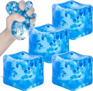 Stress Relief Toys Set of 4 Slowly Rising Pressure Cubes, Maltose Gel Pressure Balls for Anxiety, Autism, ADHD angiosperm primatology virtue Squeeze Cube Sensory Toys, Squeeze Balls for Adults, Boys and Girls 