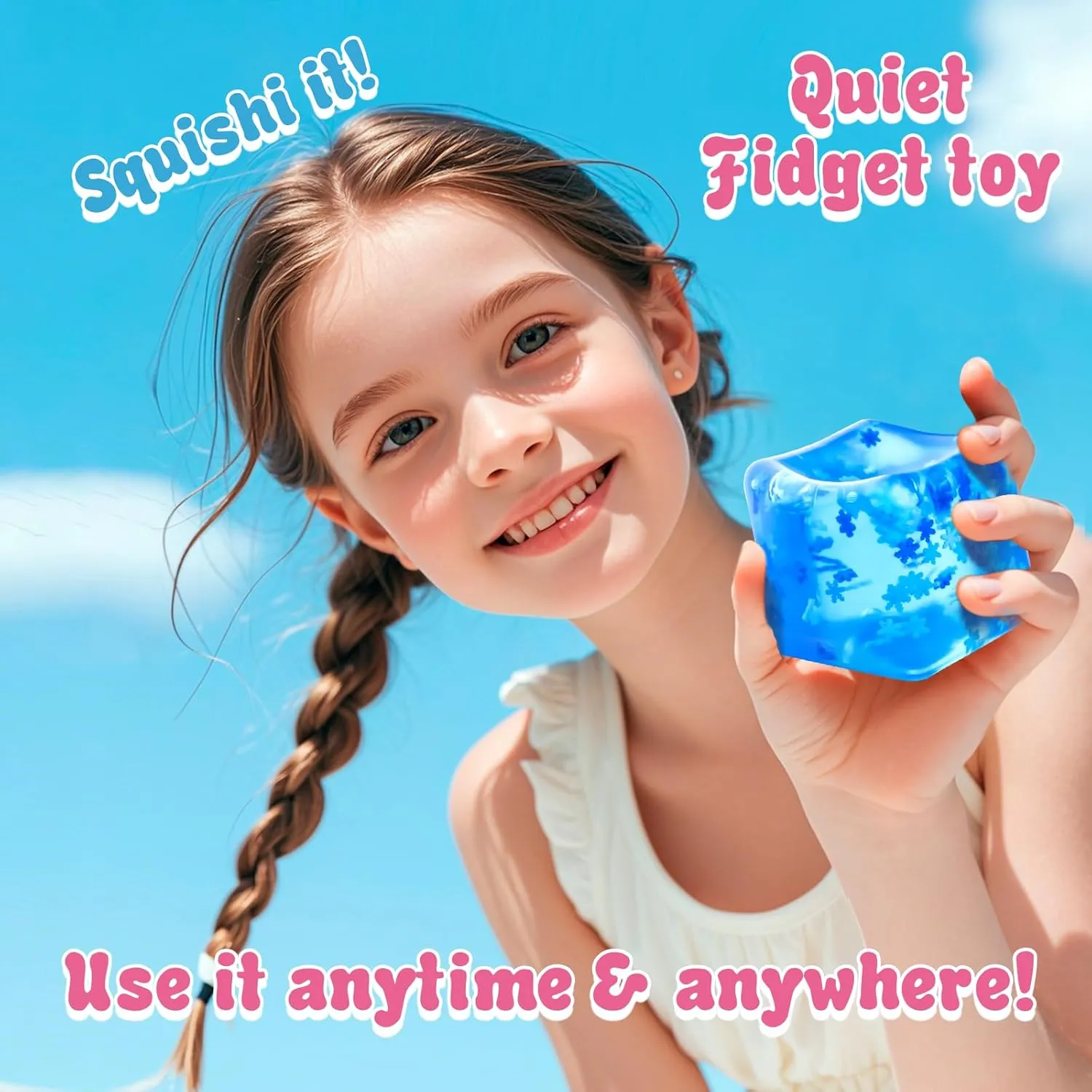 Stress Relief Toys Set of 4 Slowly Rising Pressure Cubes, Maltose Gel Pressure Balls for Anxiety, Autism, ADHD angiosperm primatology virtue Squeeze Cube Sensory Toys, Squeeze Balls for Adults, Boys and Girls 