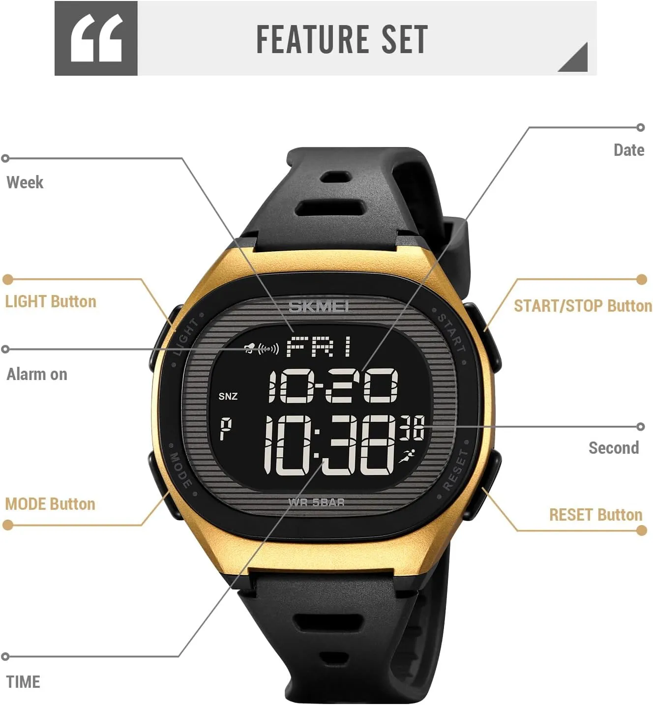 Student Electronic Waterproof Watch Multifunctional Military Sports Glow consecutive LED Watch FANMIS Men's Digital Outdoor Sports Watch Youth 
