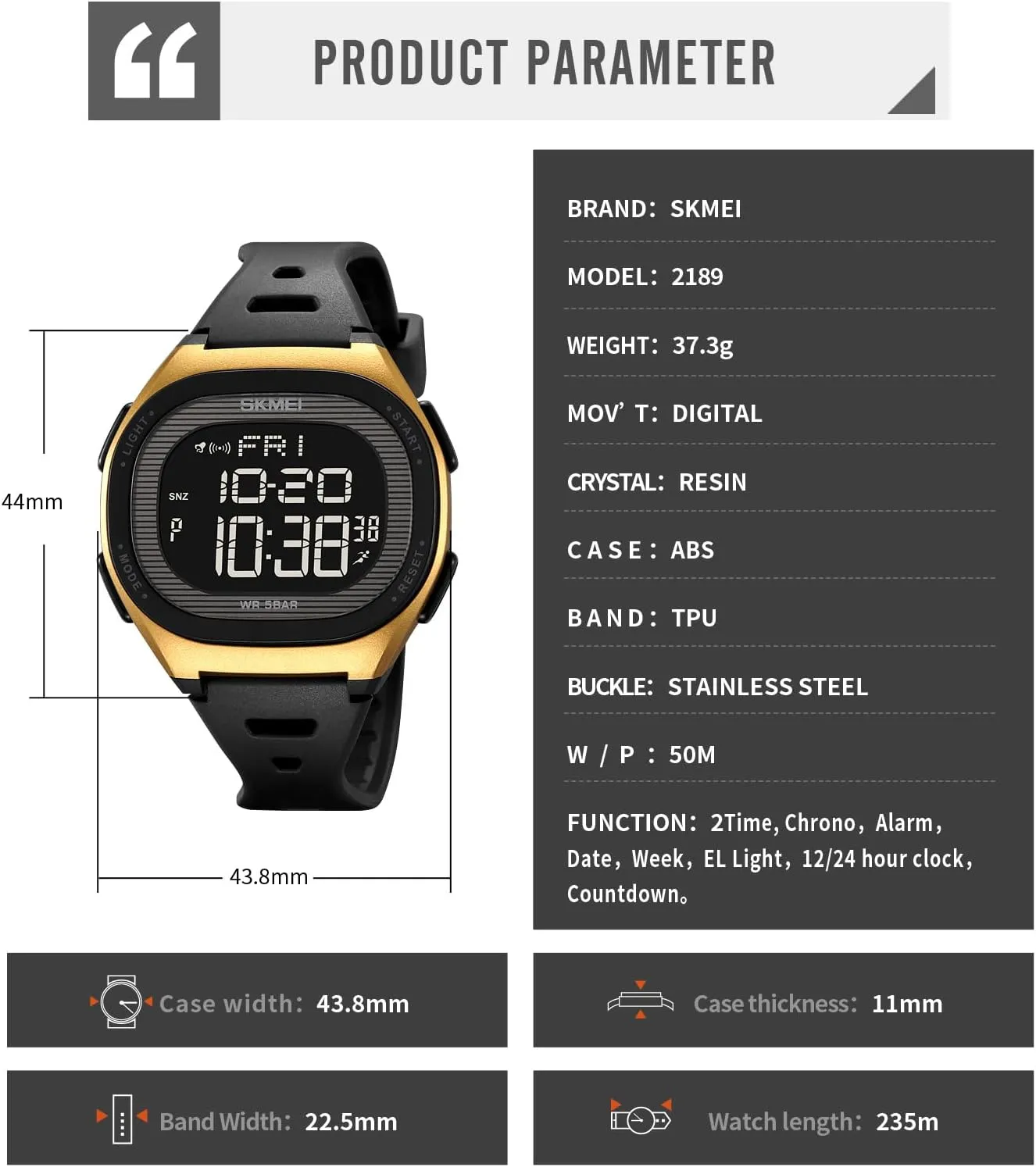 Student Electronic Waterproof Watch Multifunctional Military Sports Glow consecutive LED Watch FANMIS Men's Digital Outdoor Sports Watch Youth 