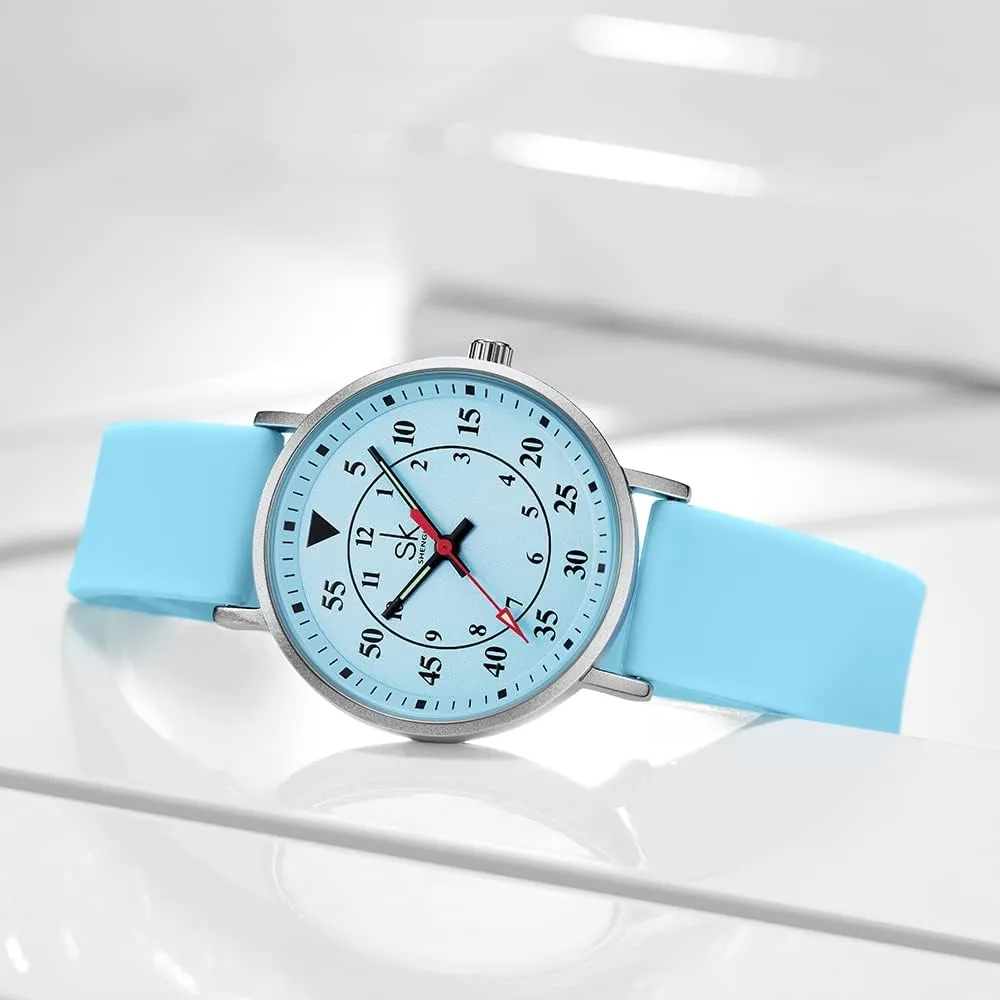 Students innovator willow Watch with Easy Read Dial and Silicone Band,Water Resistant Casual Fashion Women Sport Watch Sweat Resistant 