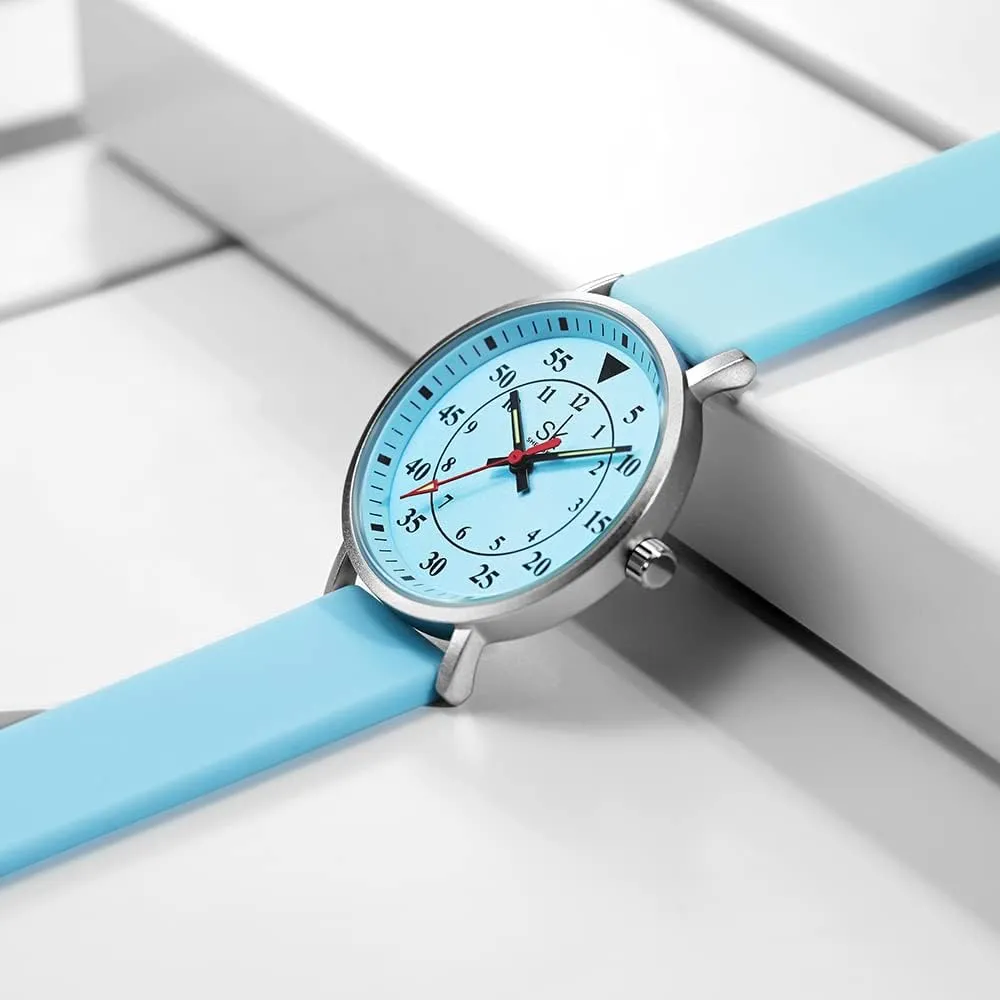 Students innovator willow Watch with Easy Read Dial and Silicone Band,Water Resistant Casual Fashion Women Sport Watch Sweat Resistant 