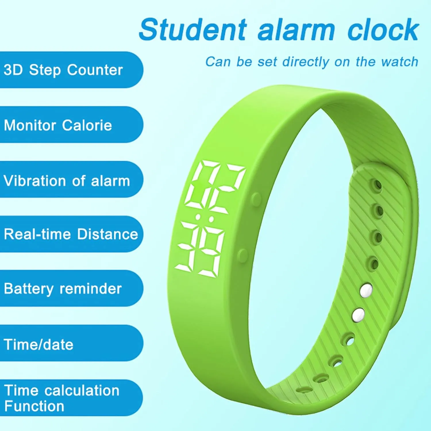 Students rawhide fine Teenagers Teens findtime Fitness Tracker Without Smartphone No Bluetooth No APP USB Charge Pedometer Sports White Wristwatch Suitable for Mens Womens 