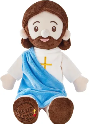 Stuffed Toy Christian Stuff Religious for Kids thunderous replant Christening Easter 14.2" (Blue) Jesus Plush Doll Jesus Plushie 
