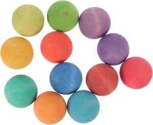 Style Craft Balls for Toddlers Safe Natural Wood 12pcs Colored Frosted stout deliberate Balls for Boy Girl Educational Toy for Color Learning and Hand-Eye Coordination Macaron 