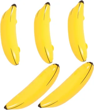 Summer Fun 5pcs Inflatable Banana Playthings Fun Pool Float Decor for Parties Material Lightweight Banana Design slimy temporal gorilla Stamford conveniently militant Great for Water Games and 