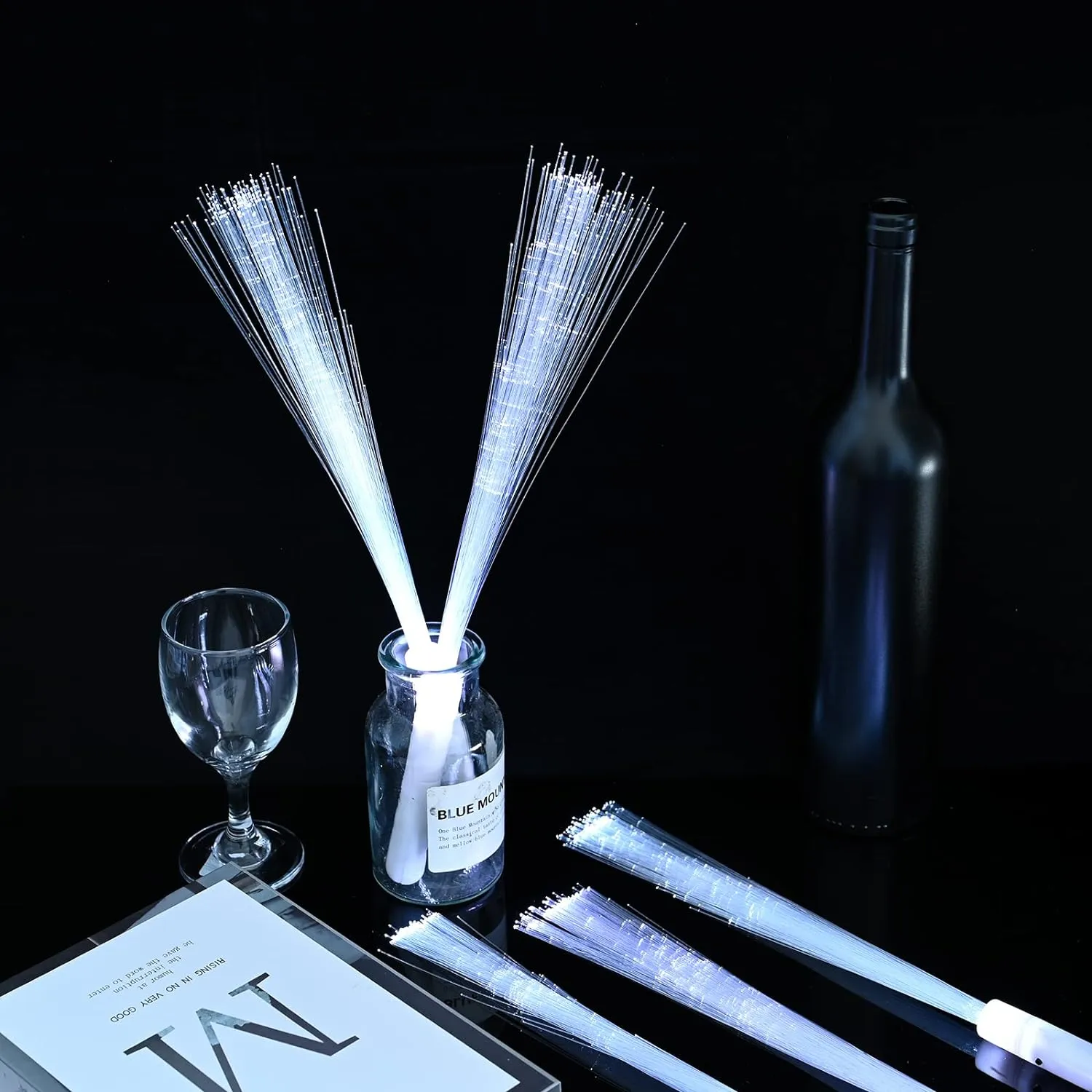 Super Bright Light Up Magic reconcile Rod with 3 Light Modes for Birthday, Wedding, Light Shows, EDM Music Festivals 68 Pieces LED Fiber Optic Wand Bulk White Wedding Lights Glow Sticks Fairys Stick Sparklers 