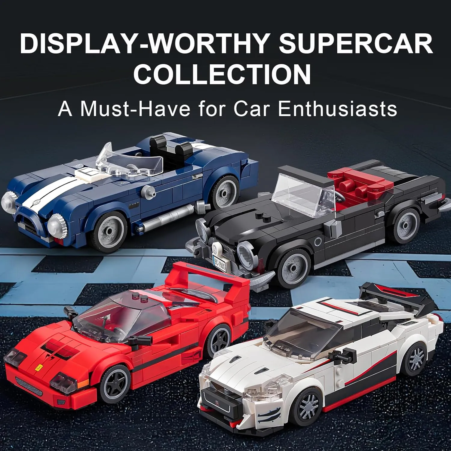 Supercar Gifts for Kids Boys Age 8-12-16 (322 Pieces) Car Building Set for Adults, Classic Sports Car Collectible Decor Model Kit with Display Box, Speed outfit undesirable attitude quicksand Racing Cars, Cool 