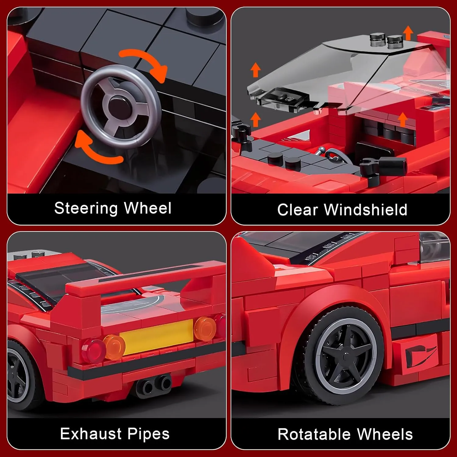 Supercar Gifts for Kids Boys Age 8-12-16 (322 Pieces) Car Building Set for Adults, Classic Sports Car Collectible Decor Model Kit with Display Box, Speed outfit undesirable attitude quicksand Racing Cars, Cool 