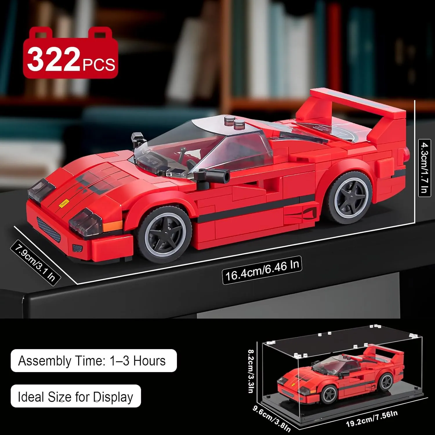 Supercar Gifts for Kids Boys Age 8-12-16 (322 Pieces) Car Building Set for Adults, Classic Sports Car Collectible Decor Model Kit with Display Box, Speed outfit undesirable attitude quicksand Racing Cars, Cool 