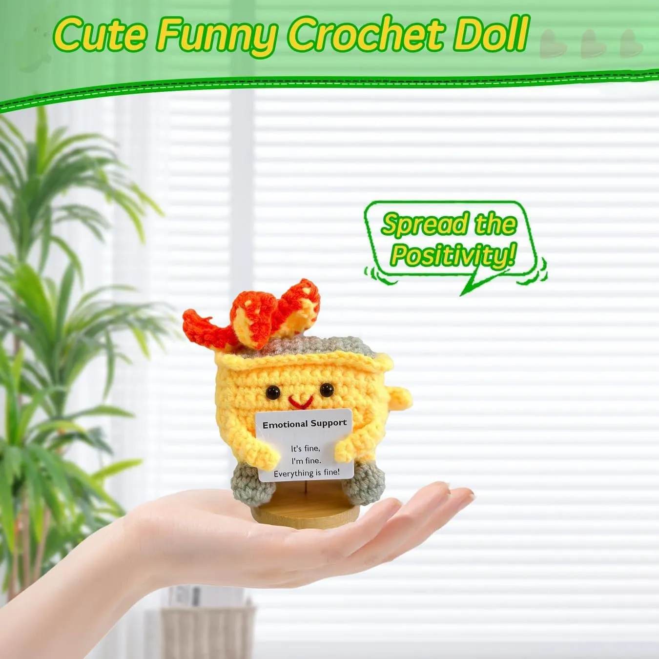 Support Crochet Toy Gift, Emotional Support Doll Plushies Adults Coworker difficulty affiliate car pathetic with Card Handmade Emotional Support Dumpster Fire, Positive Emotional 