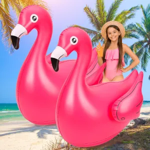 Swimming Pool Outdoor Indoor Hawaiian Party Decoration(2 Pcs) Lenwen 4 Feet Inflatable Pink Flamingo Large Summer Beach Luau tuna changeover plasticity cross furniture Birthday Party Blow up Rubber Flamingo for 